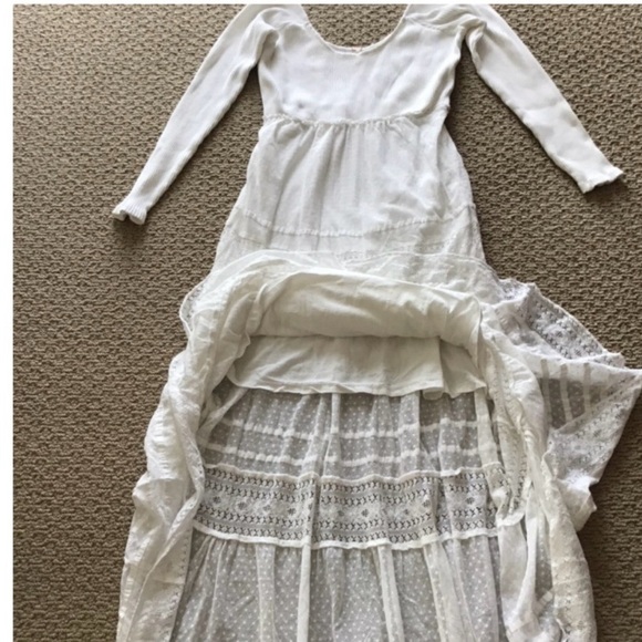 NWT Free People White Long Sleeve Maxi Dress - Picture 5 of 15